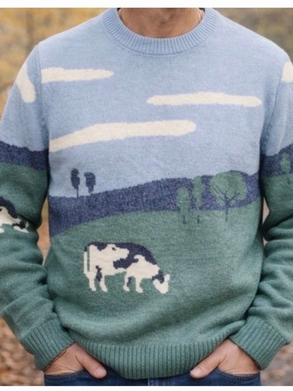 Vamtac cow crew sweater unisex